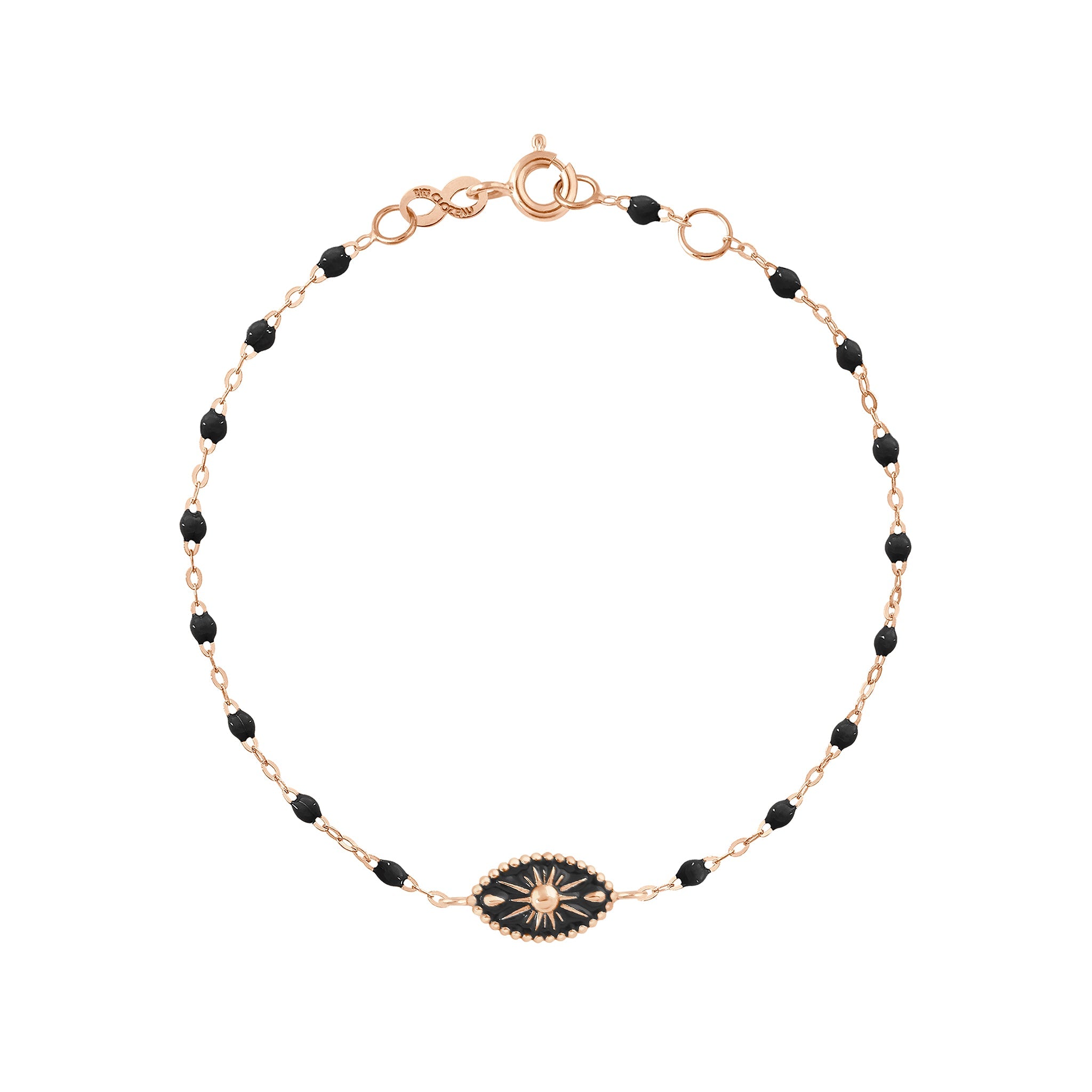 Gigi Clozeau - Karma Black Bracelet, Rose Gold, 6.7"