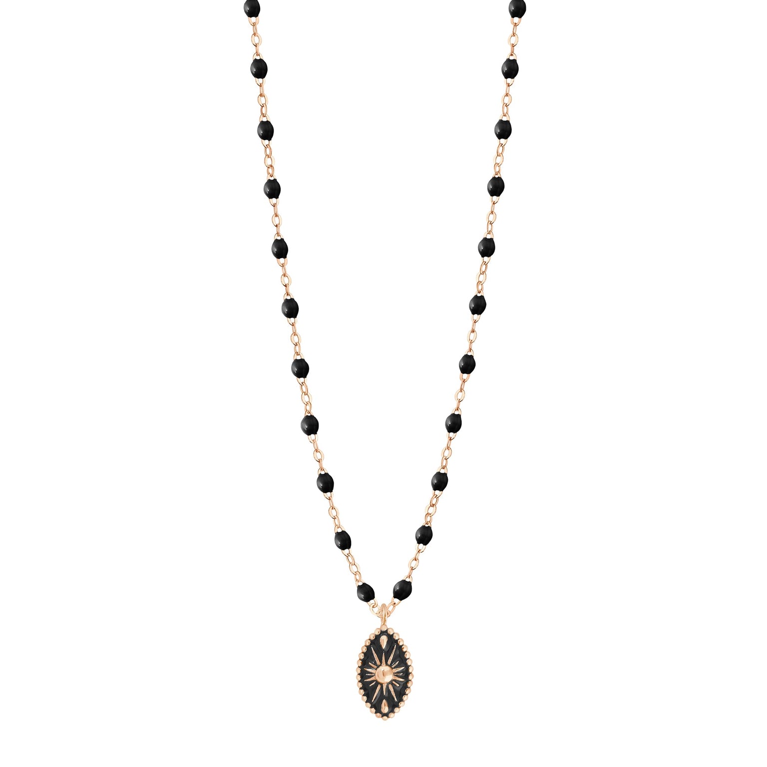 Gigi Clozeau - Karma Black Necklace, Rose Gold, 16.5"