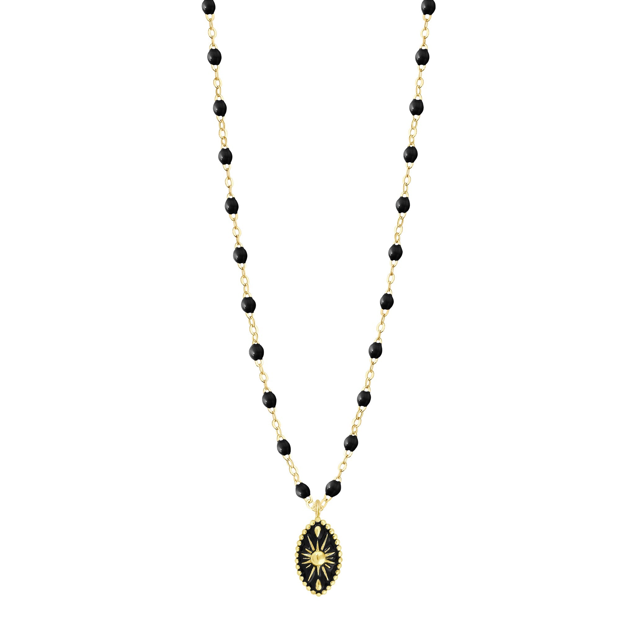 Gigi Clozeau - Karma Black Necklace, Yellow Gold, 16.5"