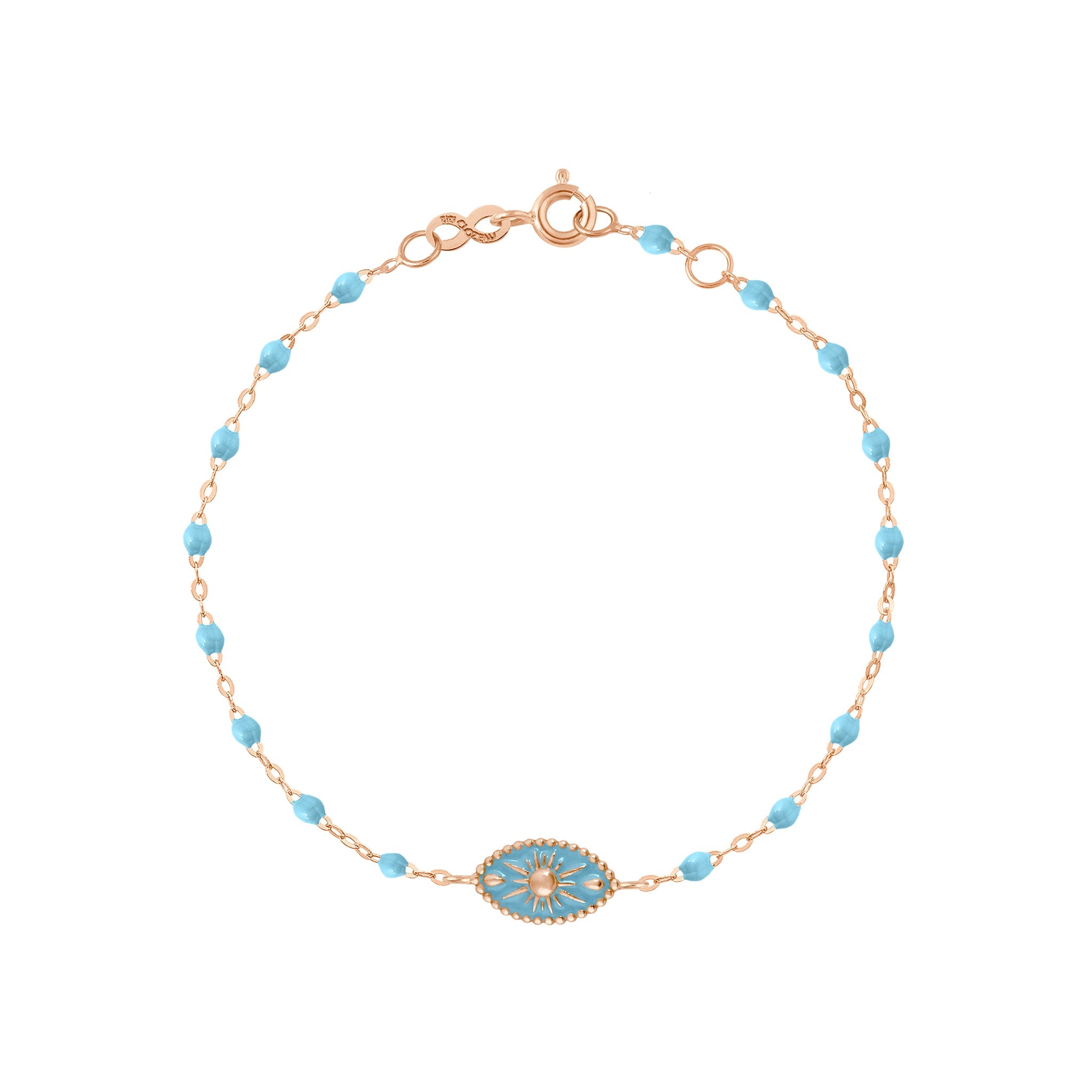 Gigi Clozeau - Karma Turquoise Bracelet, Rose Gold, 6.7"