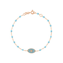 Gigi Clozeau - Karma Turquoise Bracelet, Rose Gold, 6.7"