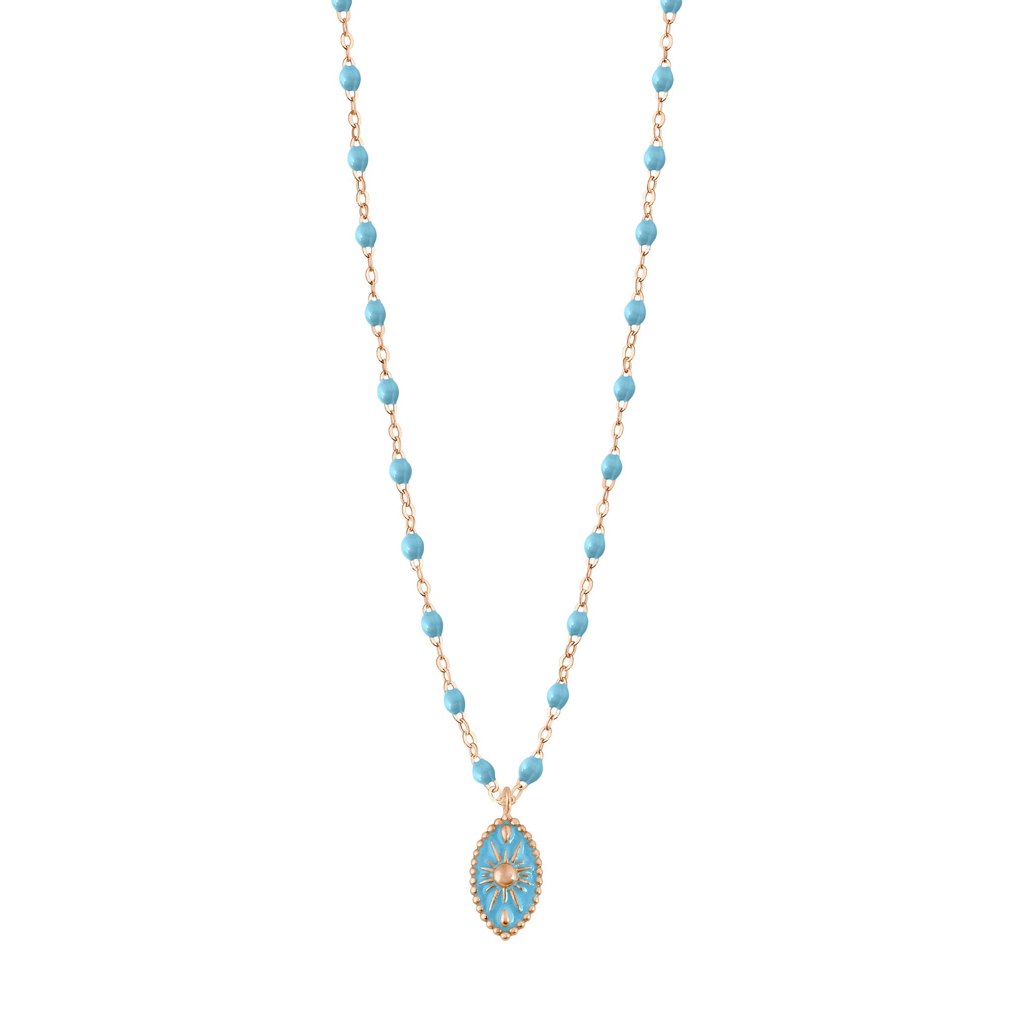 Gigi Clozeau - Karma Turquoise Necklace, Rose Gold, 16.5"