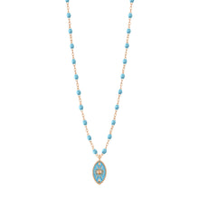 Gigi Clozeau - Karma Turquoise Necklace, Rose Gold, 16.5"