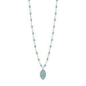 Gigi Clozeau - Karma Turquoise Necklace, Rose Gold, 16.5"