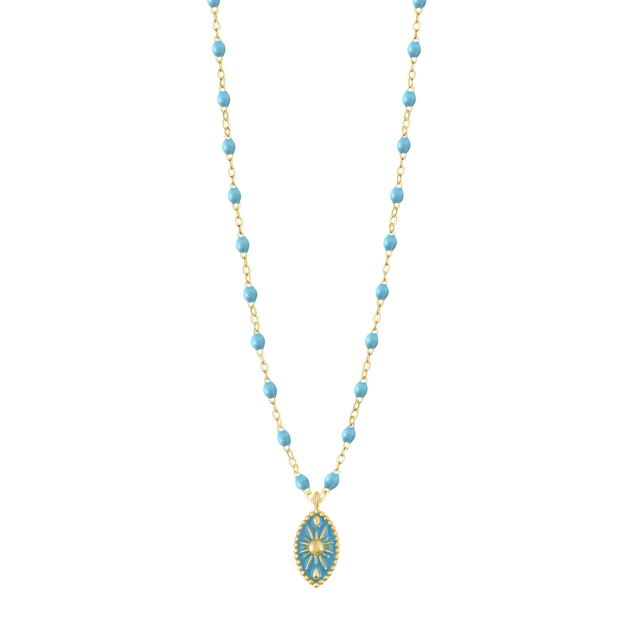 Gigi Clozeau - Karma Turquoise Necklace, Yellow Gold, 16.5"