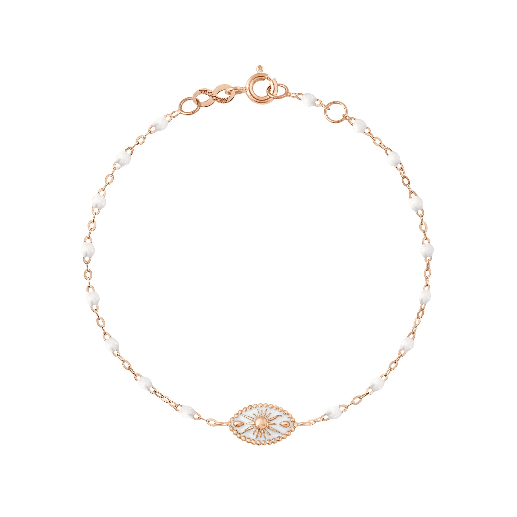 Gigi Clozeau - Karma White Bracelet, Rose Gold, 6.7"