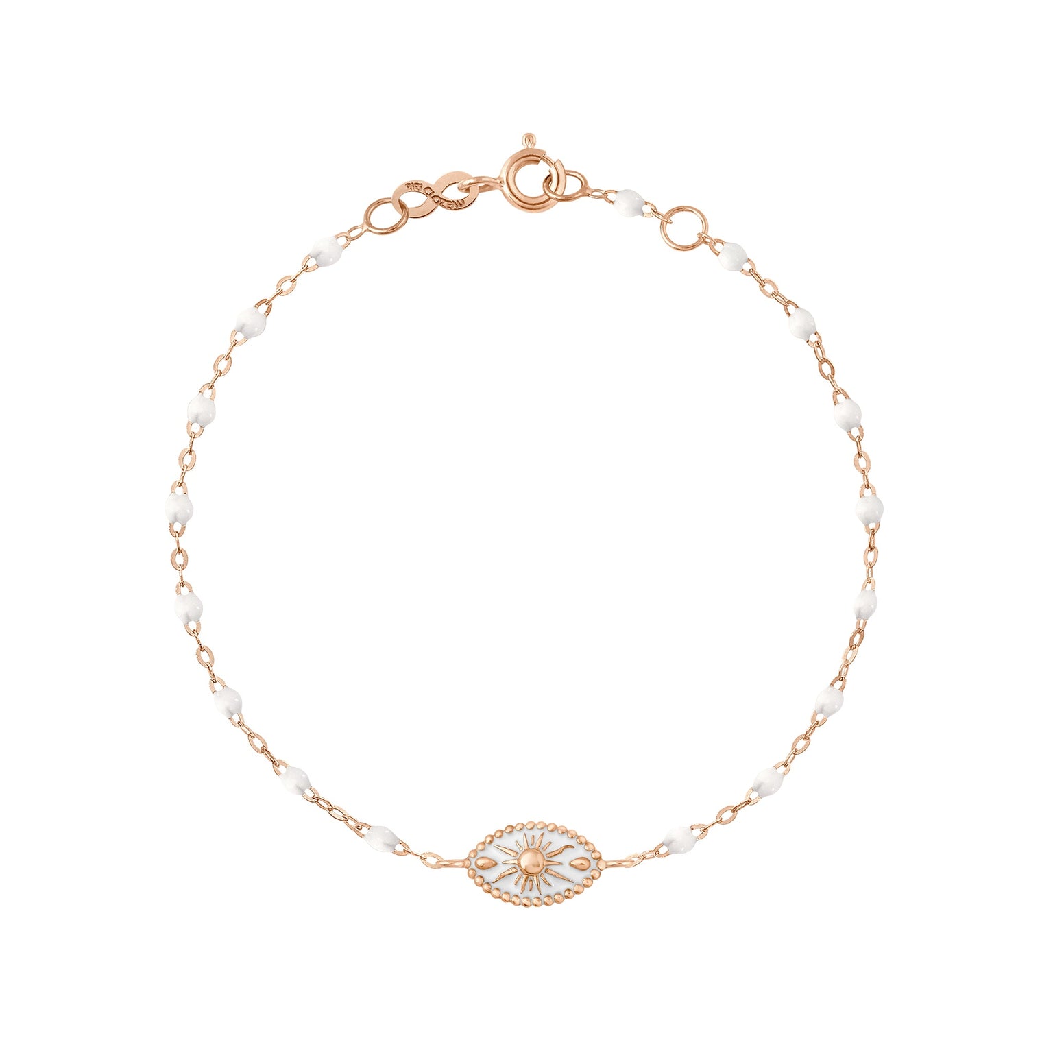 Gigi Clozeau - Karma White Bracelet, Rose Gold, 6.7"