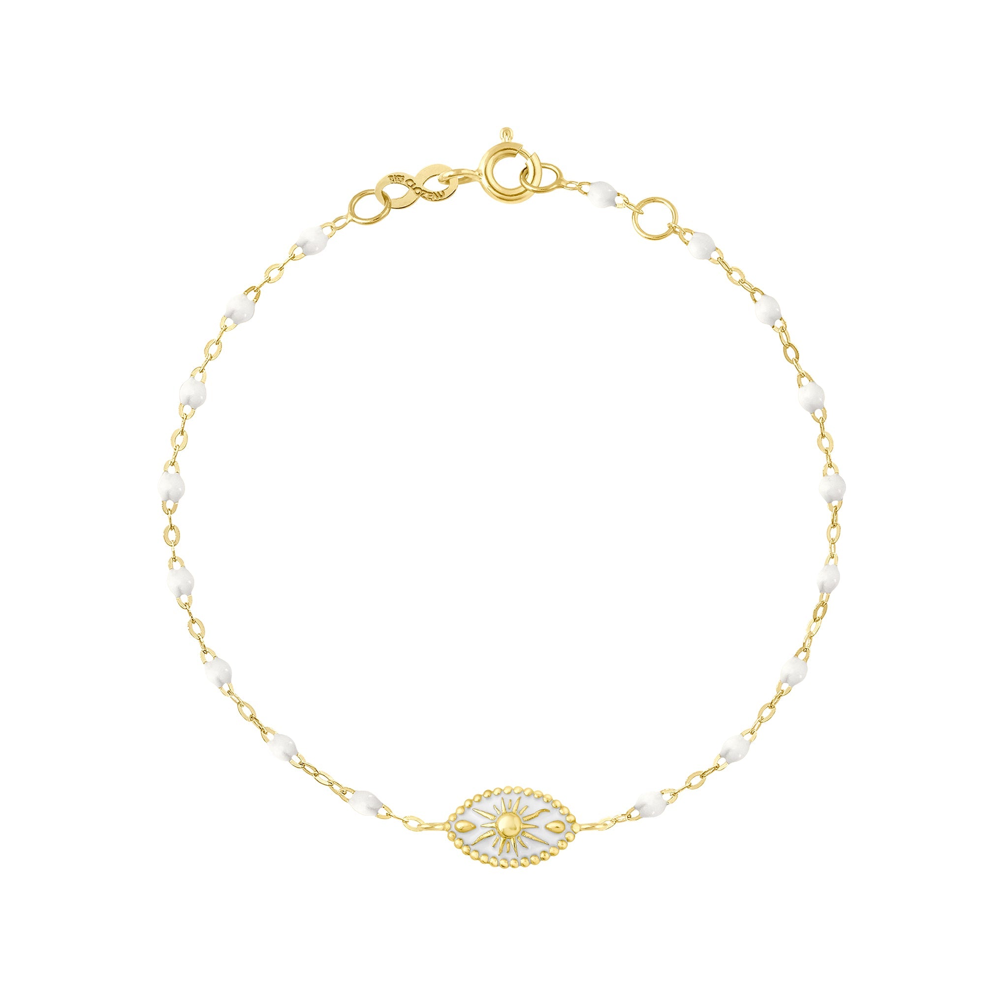 Gigi Clozeau - Karma White Bracelet, Yellow Gold, 6.7"