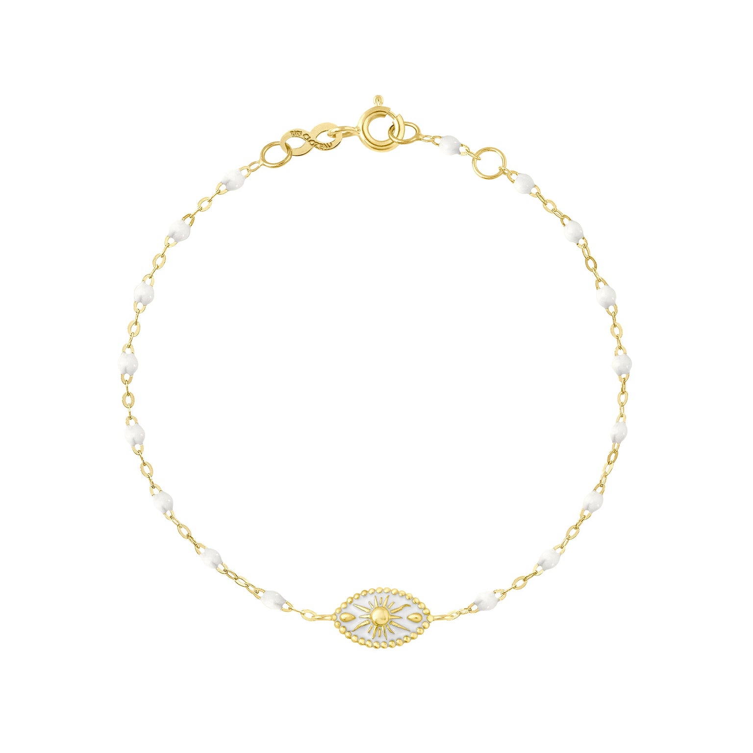 Gigi Clozeau - Karma White Bracelet, Yellow Gold, 6.7"