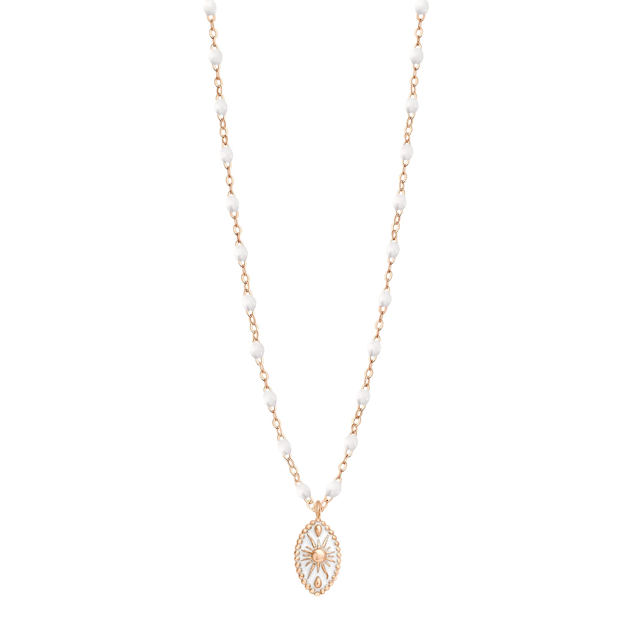 Gigi Clozeau - Karma White Necklace, Rose Gold, 16.5"