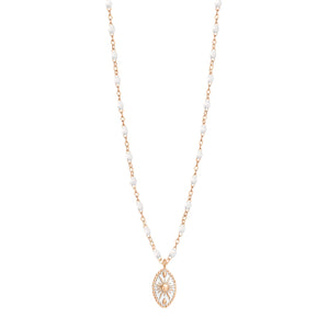 Gigi Clozeau - Karma White Necklace, Rose Gold, 16.5"