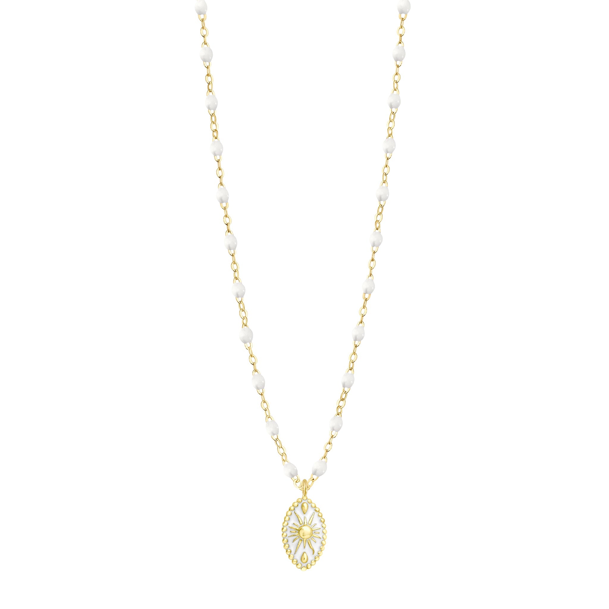 Gigi Clozeau - Karma White Necklace, Yellow Gold, 16.5"