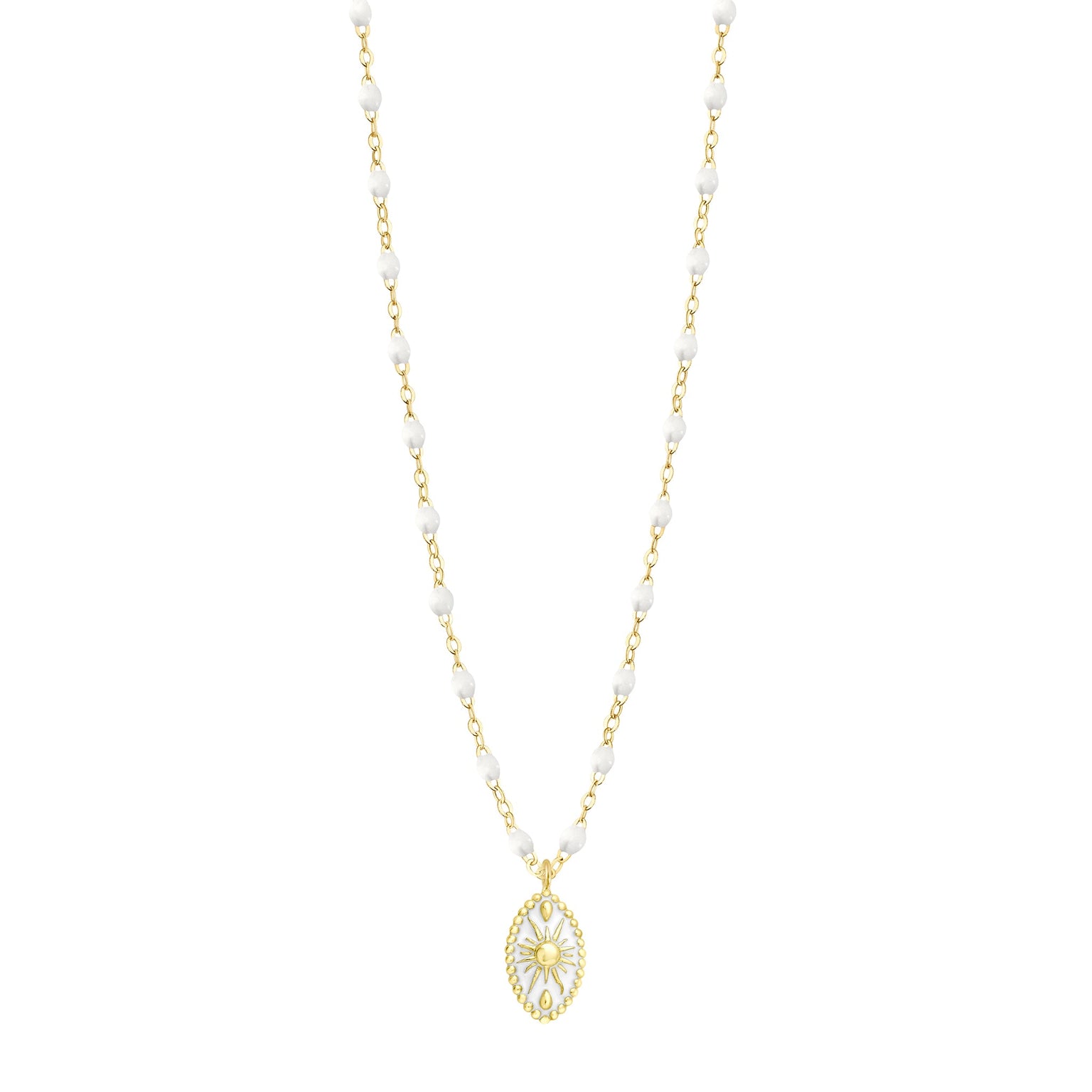 Gigi Clozeau - Karma White Necklace, Yellow Gold, 16.5"