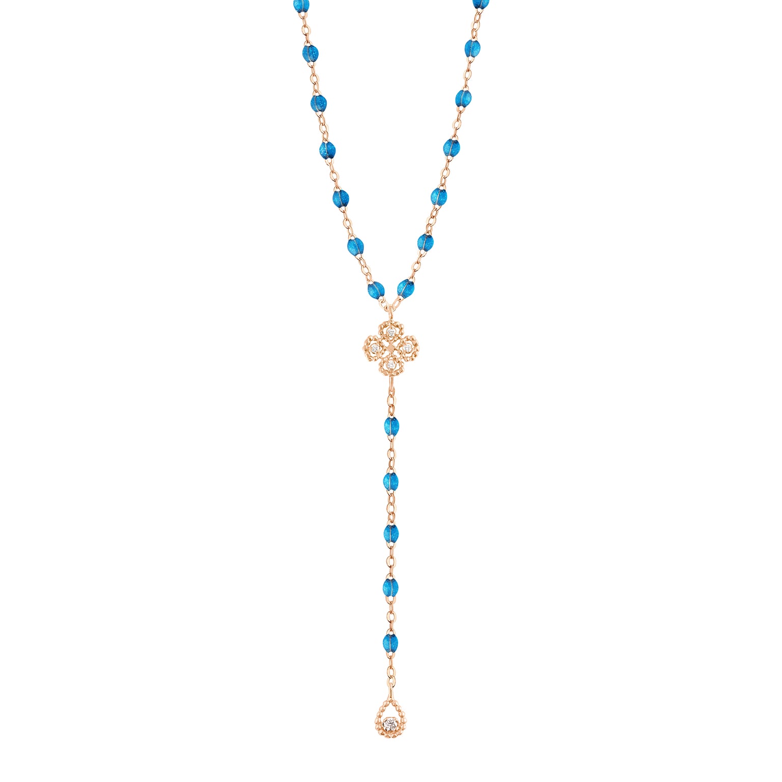 Gigi Clozeau - Lucky Classic Gigi Azur Diamond Lariat, Rose Gold, 17.7"