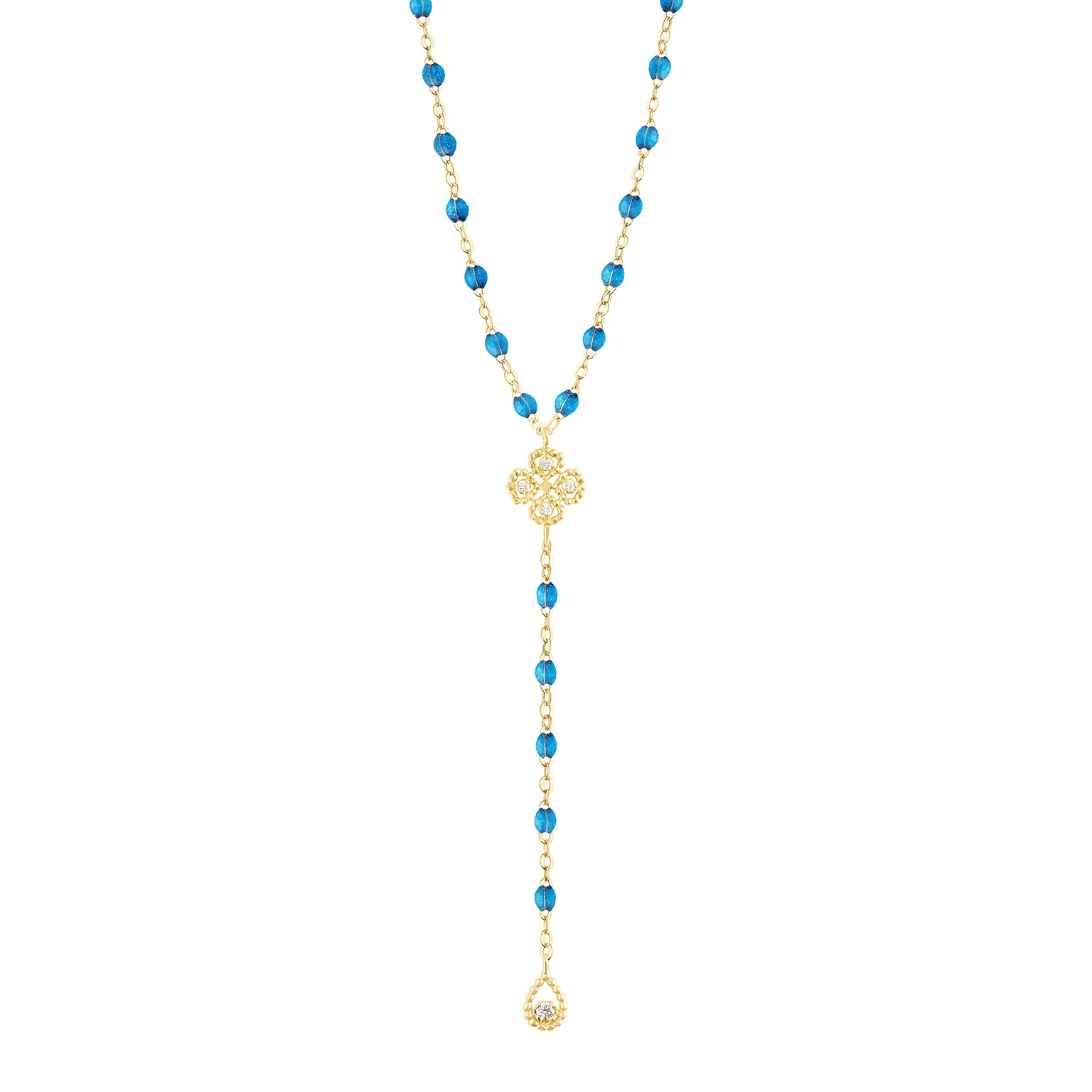 Gigi Clozeau - Lucky Classic Gigi Azur Diamond Lariat, Yellow Gold, 17.7"
