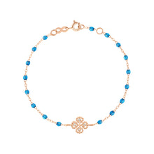 Gigi Clozeau - Lucky Clover Classic Gigi Azur Diamond Bracelet, Rose Gold, 6.7"