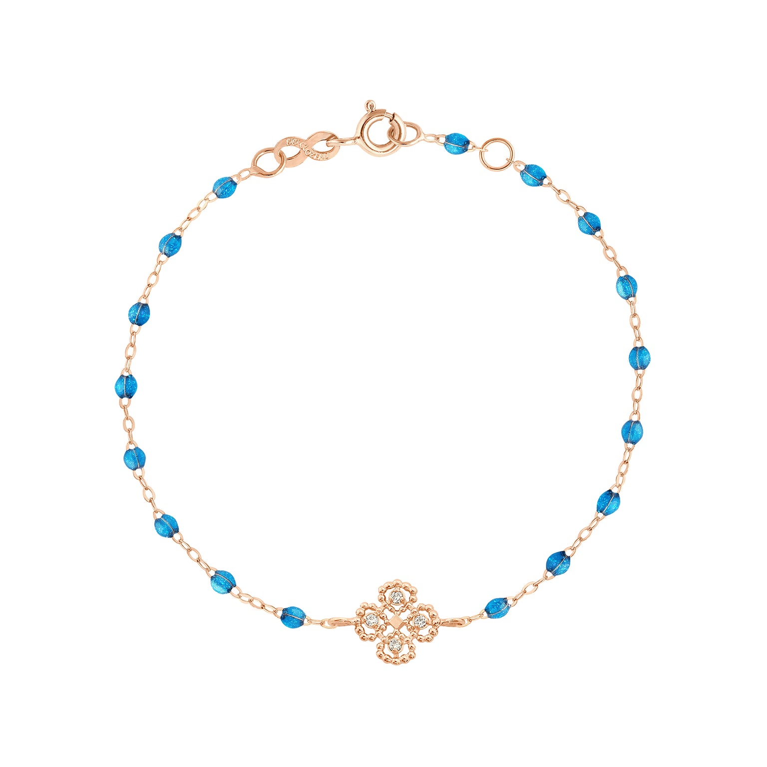 Gigi Clozeau - Lucky Clover Classic Gigi Azur Diamond Bracelet, Rose Gold, 6.7"