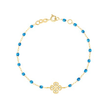 Gigi Clozeau - Lucky Clover Classic Gigi Azur Diamond Bracelet, Yellow Gold, 6.7"