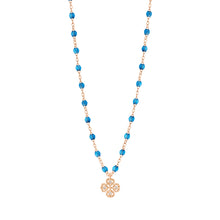 Gigi Clozeau - Lucky Clover Classic Gigi Azur Diamond Necklace, Rose Gold, 16.5"