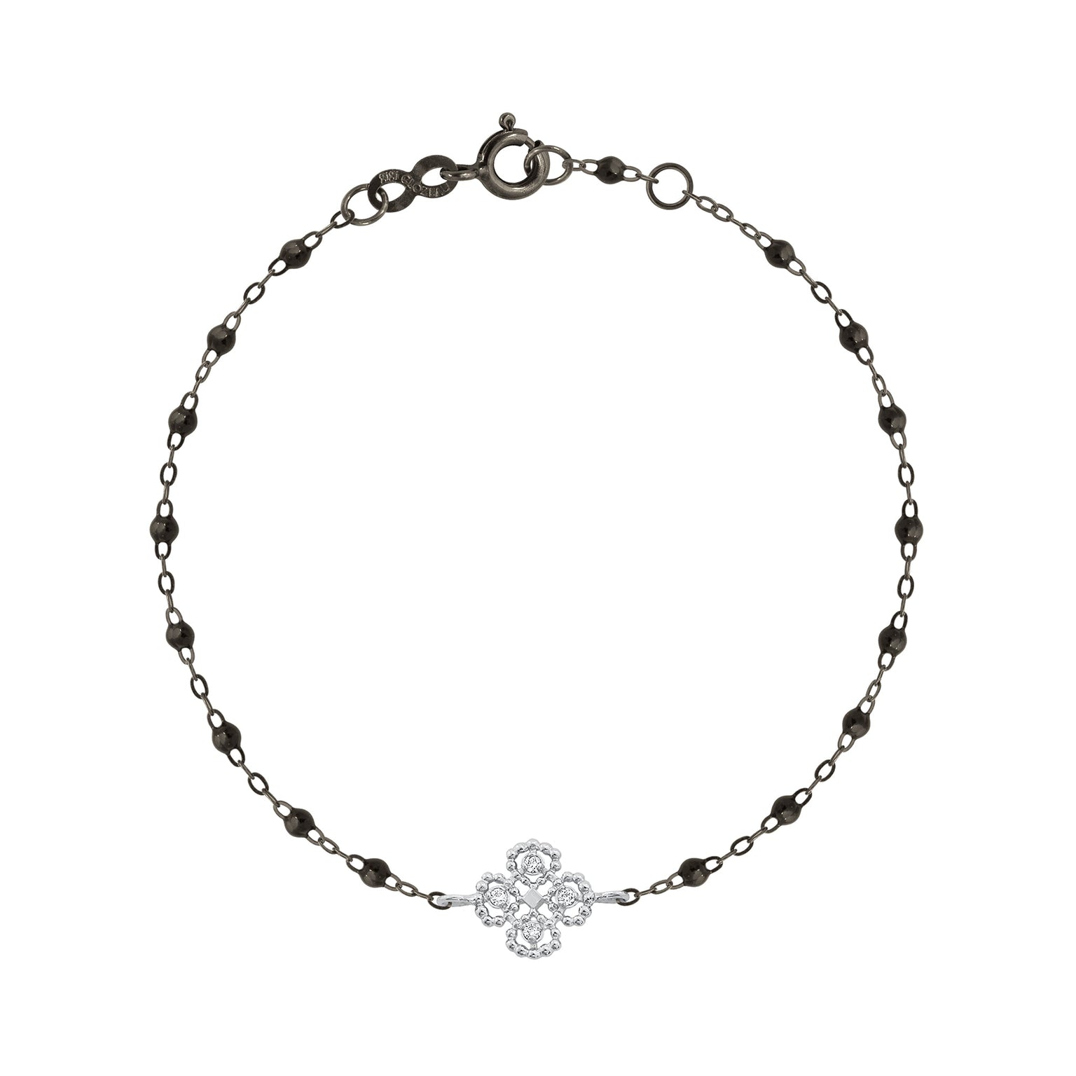 Gigi Clozeau - Lucky Clover Classic Gigi Black Diamond Bracelet, Black and White Gold, 6.7"