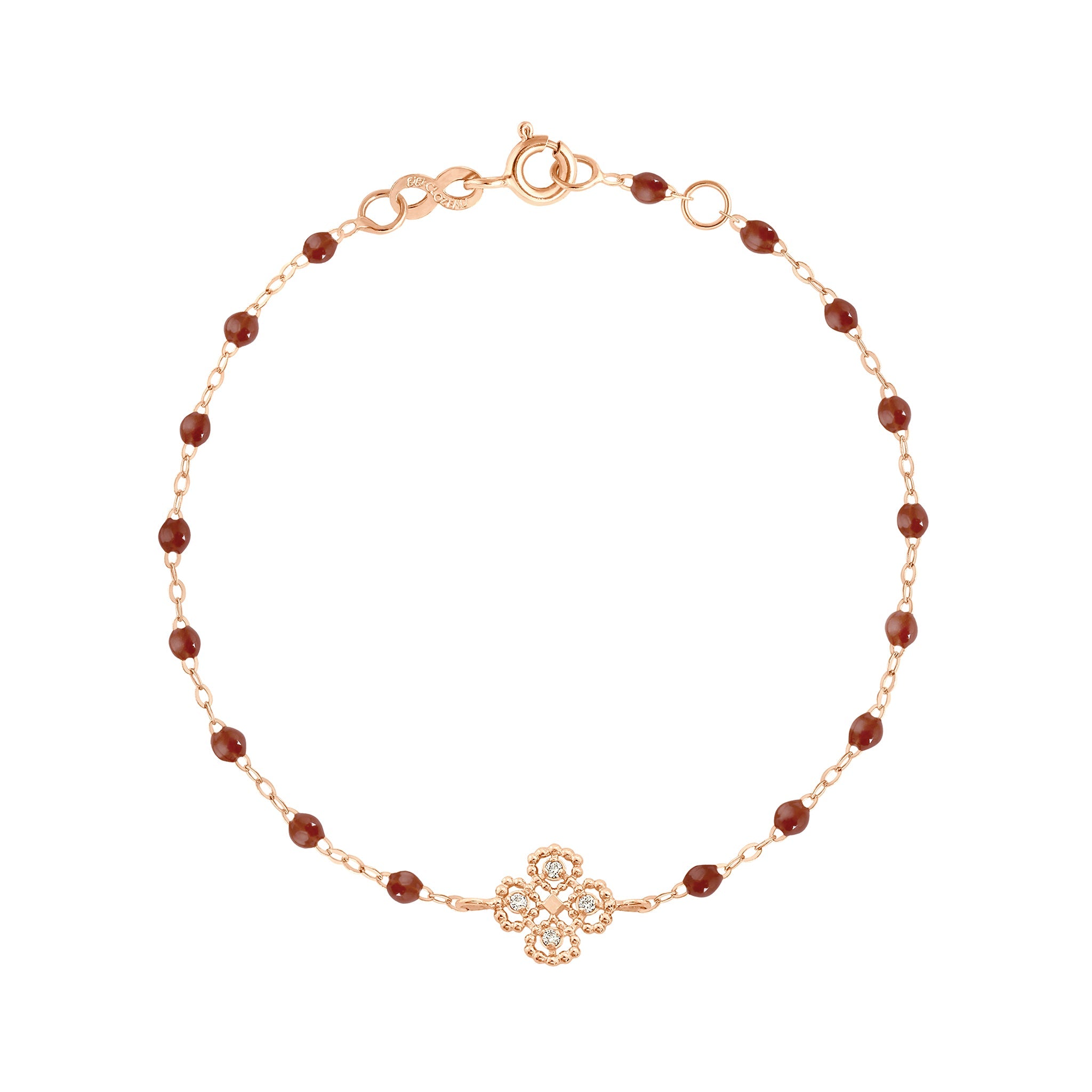 Gigi Clozeau - Lucky Clover Classic Gigi Moka Diamond Bracelet, Rose Gold, 6.7"