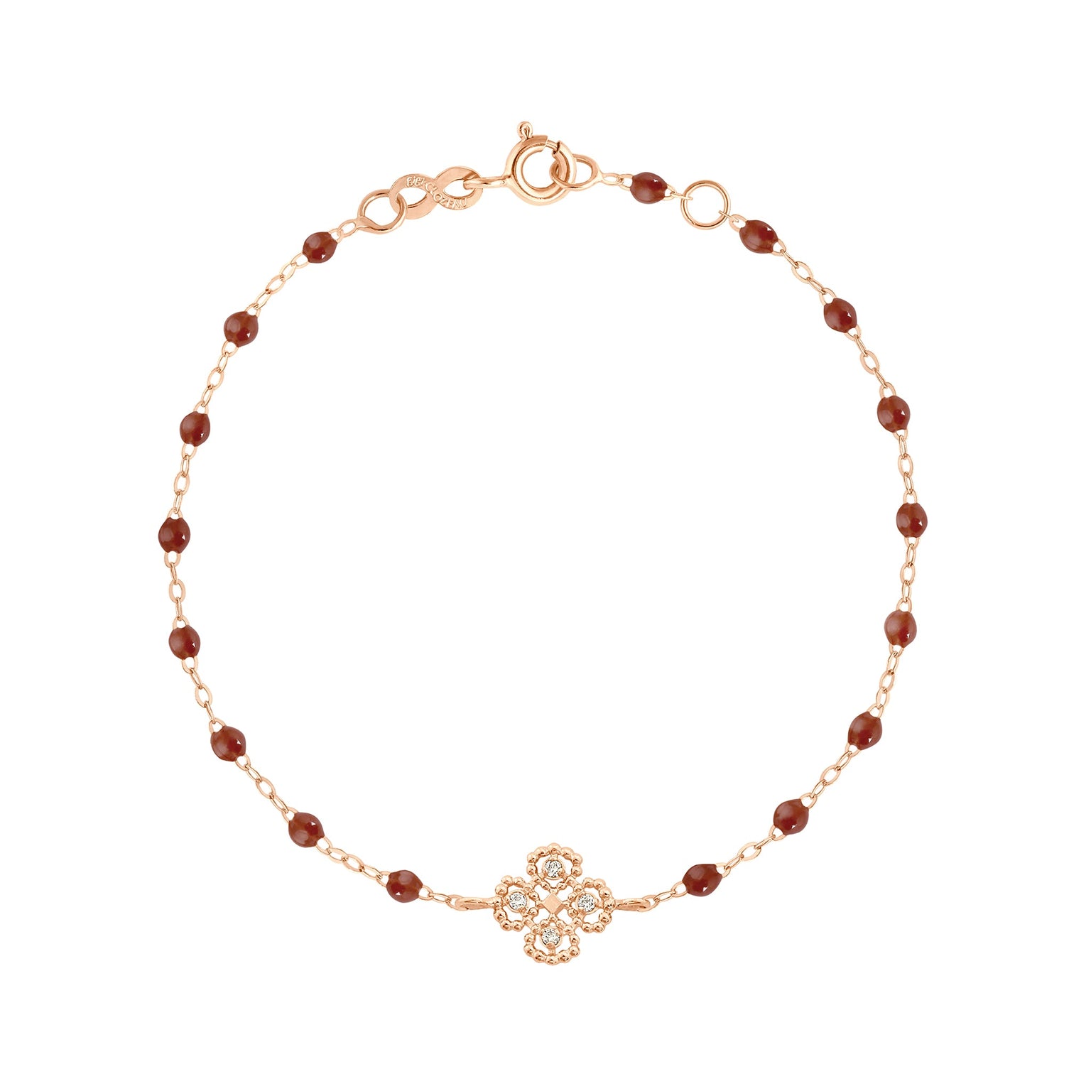 Gigi Clozeau - Lucky Clover Classic Gigi Moka Diamond Bracelet, Rose Gold, 6.7"