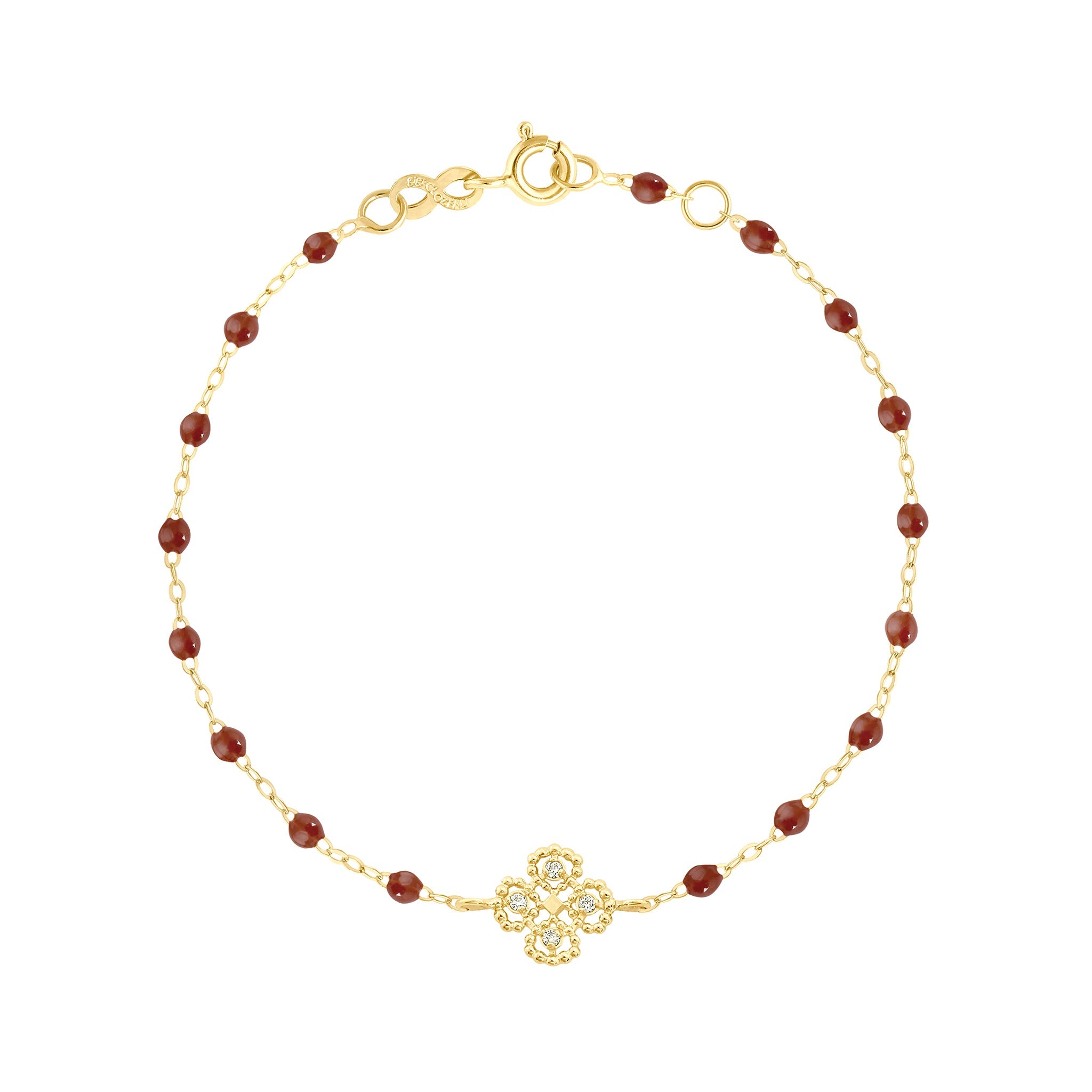 Gigi Clozeau - Lucky Clover Classic Gigi Moka Diamond Bracelet, Yellow Gold, 6.7"