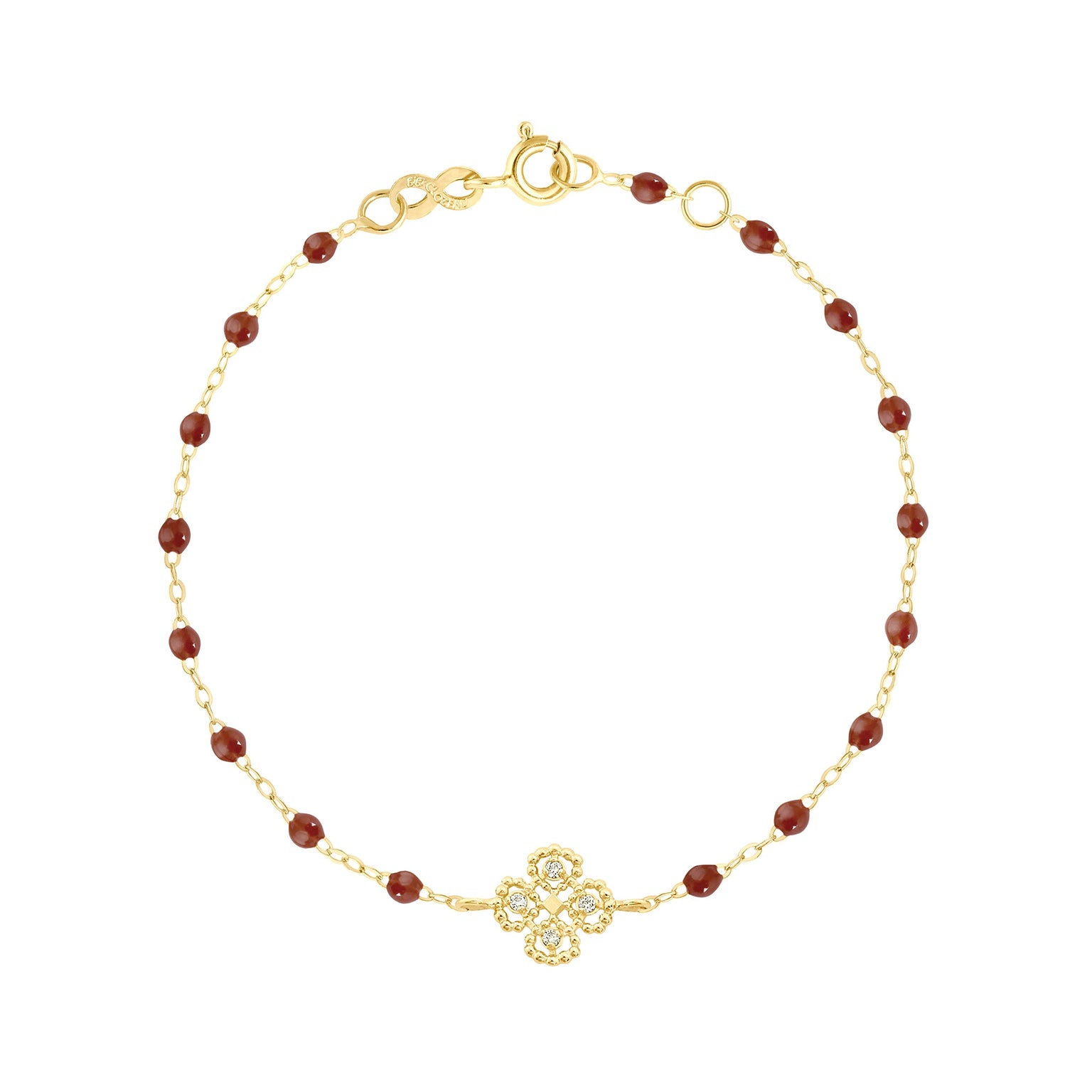 Gigi Clozeau - Lucky Clover Classic Gigi Moka Diamond Bracelet, Yellow Gold, 6.7"