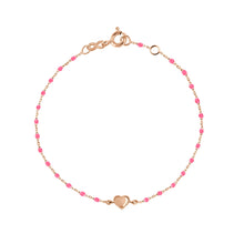 Gigi Clozeau - Lucky Heart Mini Gigi Pink bracelet, Rose Gold, 6.7"