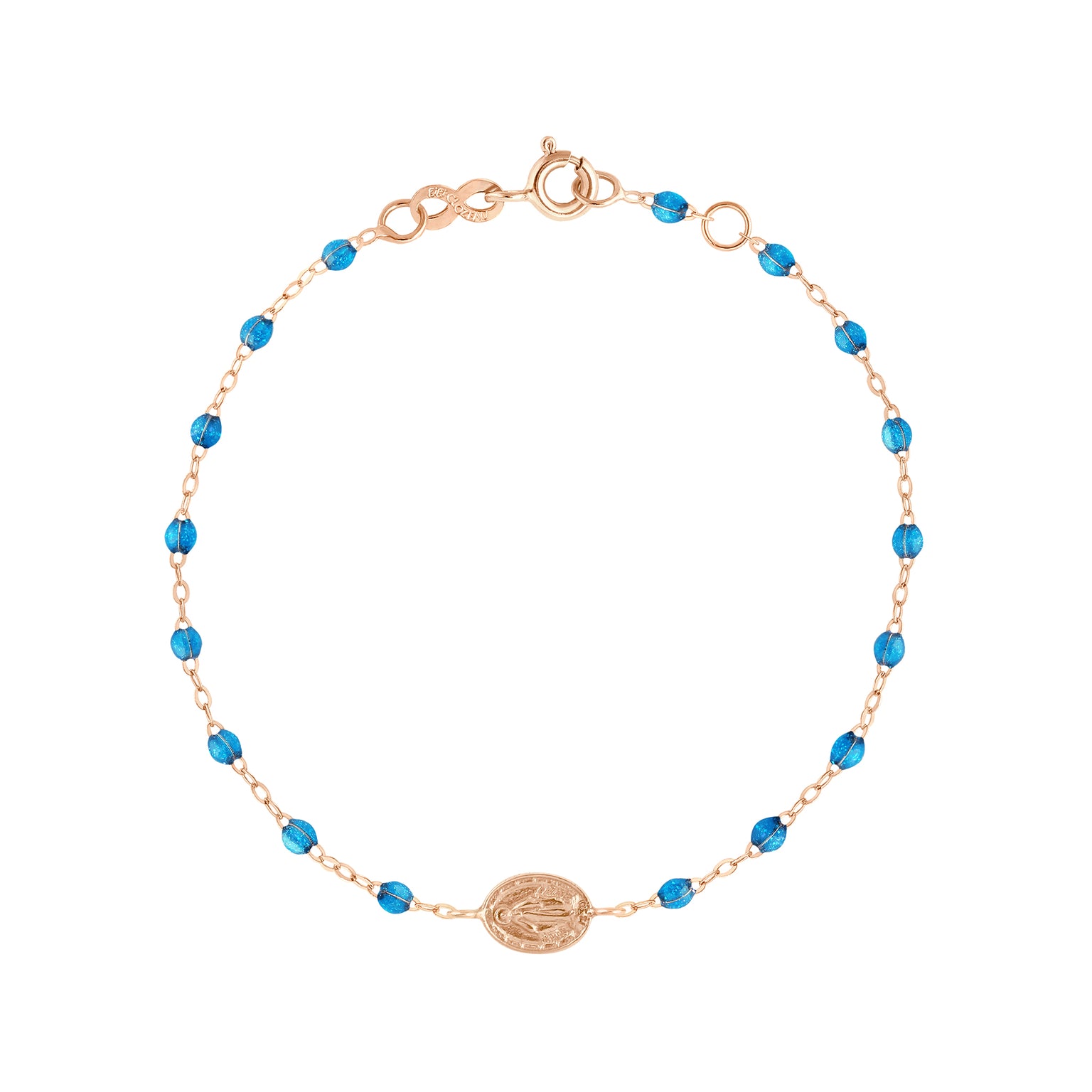 Gigi Clozeau - Madone Charm Classic Gigi Azur Bracelet, Rose Gold, 6.7"