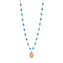 Gigi Clozeau - Madone Charm Classic Gigi Azur Necklace, Rose Gold, 16.5"