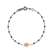 Gigi Clozeau - Madone Charm Classic Gigi Black Bracelet, Black and Rose Gold, 6.7"
