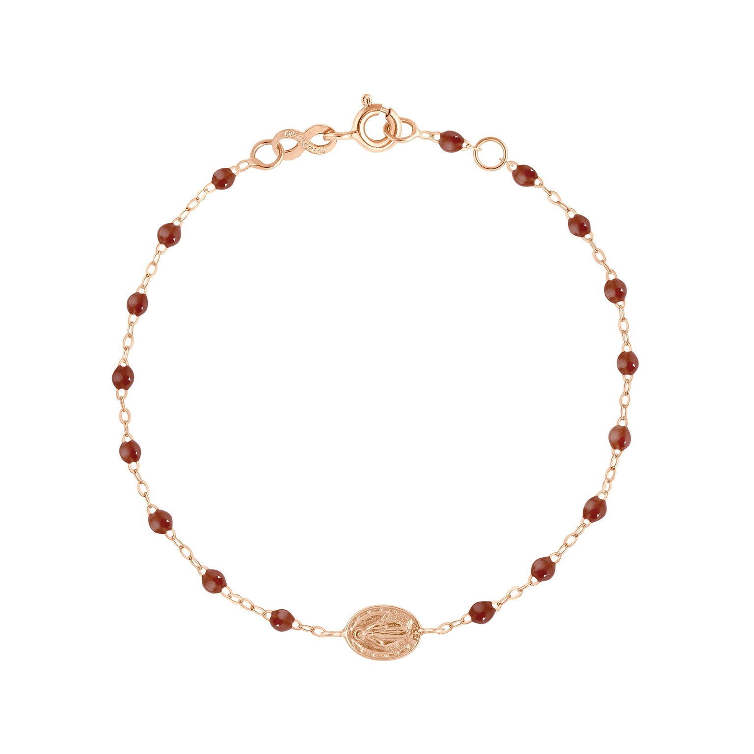 Gigi Clozeau - Madone Charm Classic Gigi Moka Bracelet, Rose Gold, 6.7"
