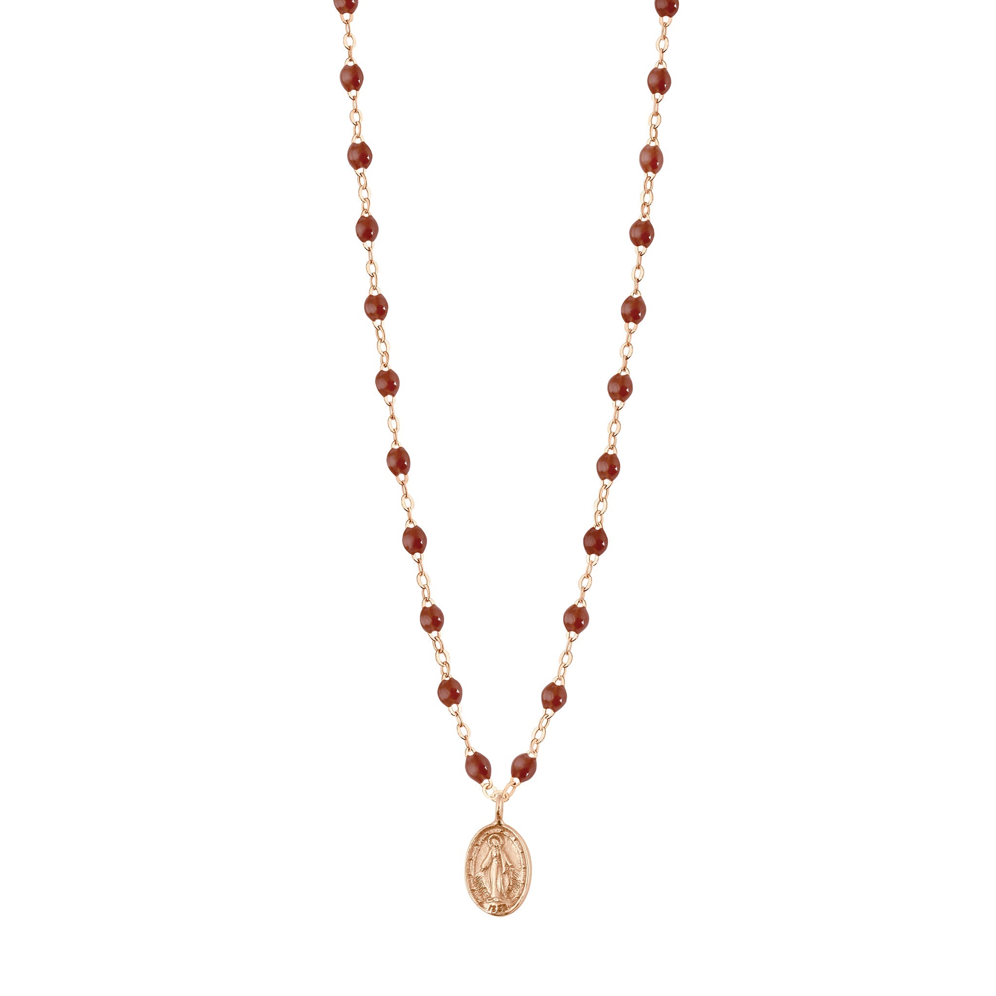 Gigi Clozeau - Madone Charm Classic Gigi Moka Necklace, Rose Gold, 16.5"