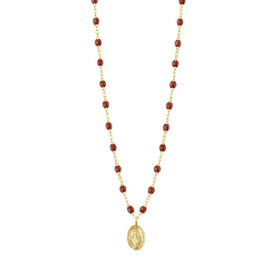 Gigi Clozeau - Madone Charm Classic Gigi Moka Necklace, Yellow Gold, 16.5"