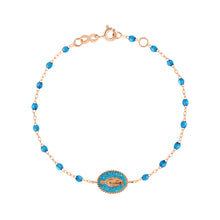 Gigi Clozeau - Madone Resin Charm Classic Gigi Azur Bracelet, Rose Gold, 6.7"