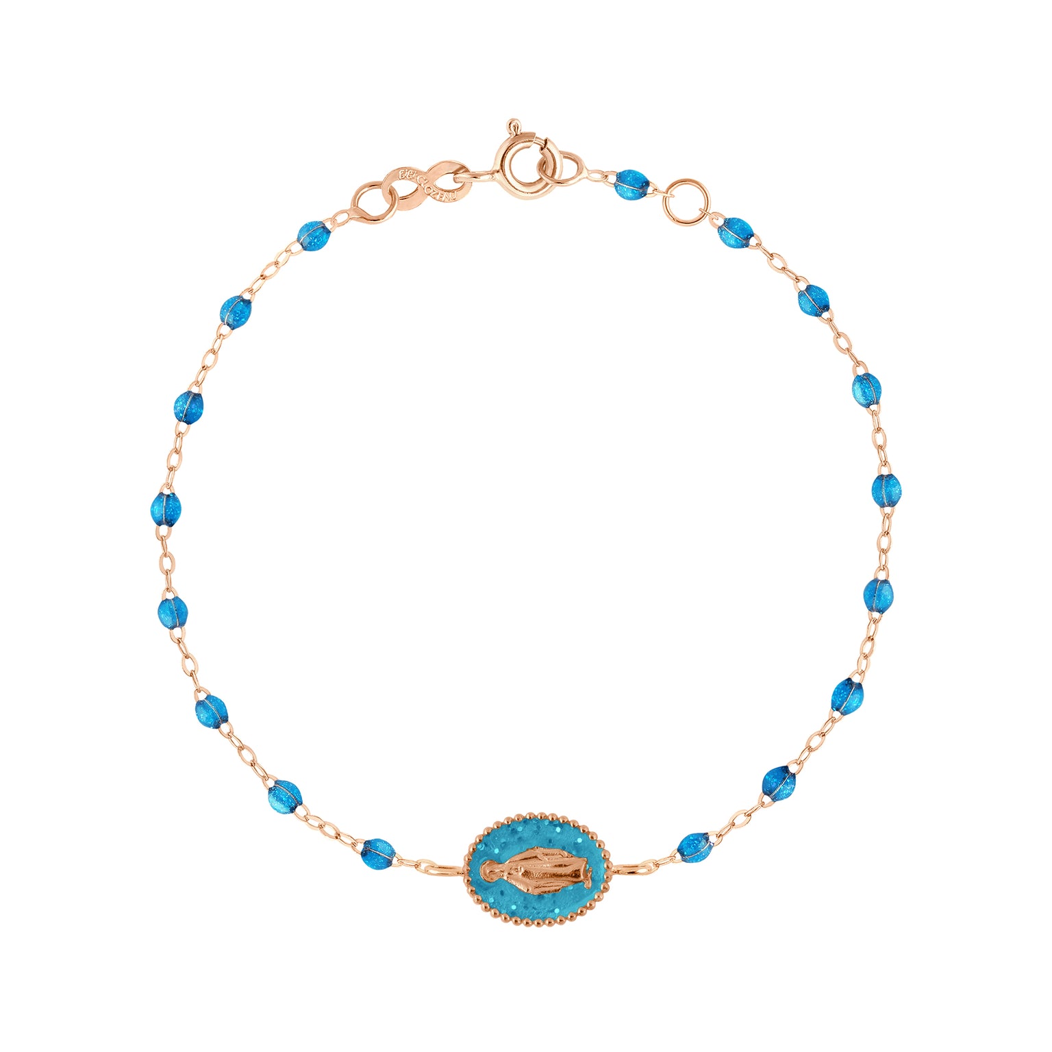 Gigi Clozeau - Madone Resin Charm Classic Gigi Azur Bracelet, Rose Gold, 6.7"