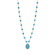 Gigi Clozeau - Madone Resin Charm Classic Gigi Azur Necklace, Rose Gold, 16.5"
