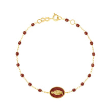 Gigi Clozeau - Madone Resin Charm Classic Gigi Moka Bracelet, Yellow Gold, 6.7"