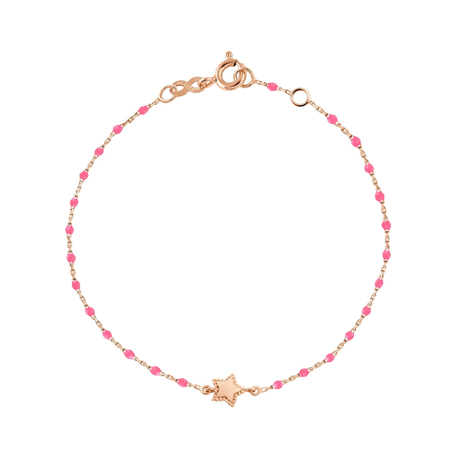 Gigi Clozeau - Mini Gigi Star Pink bracelet, Rose Gold, 6.7"