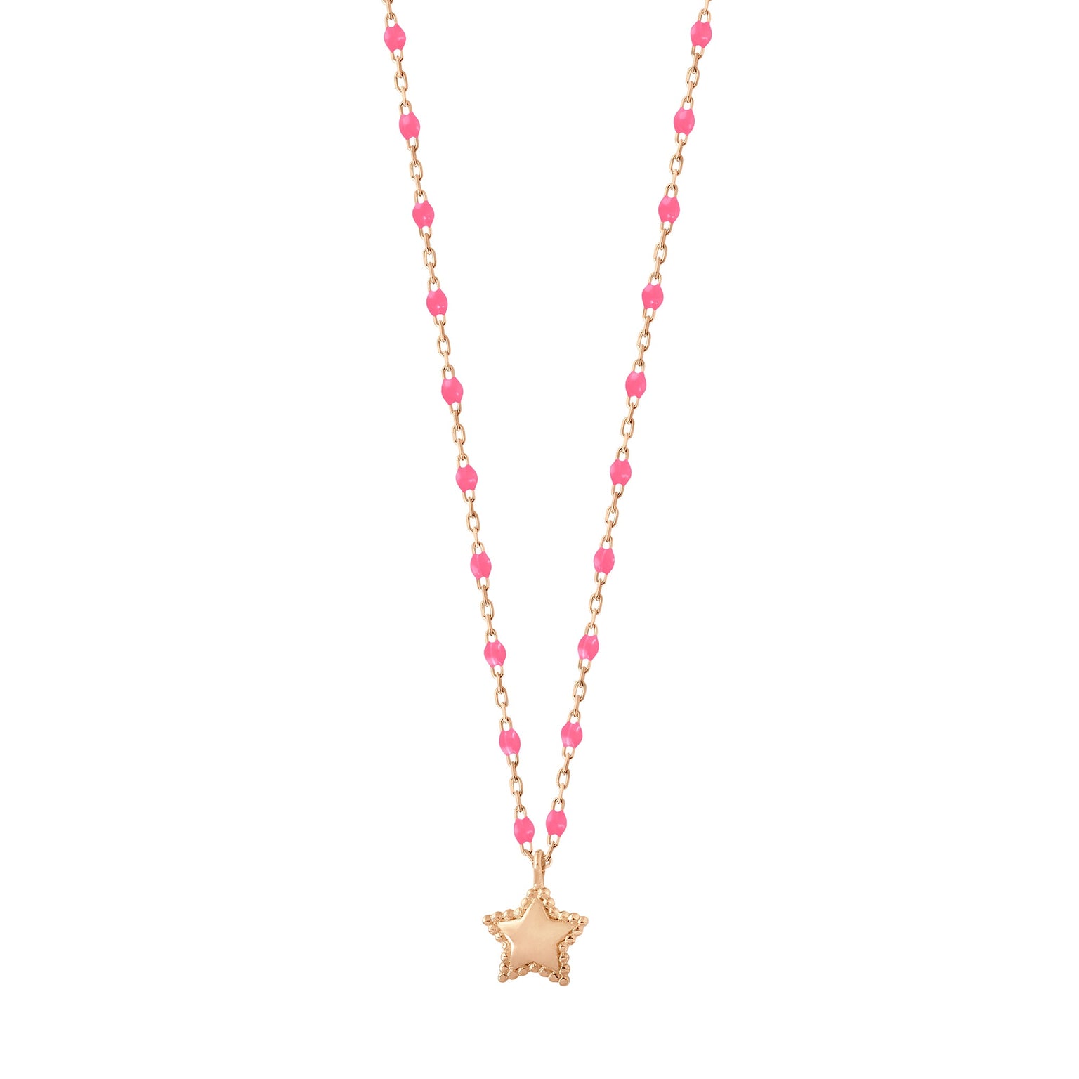 Gigi Clozeau - Mini Gigi Star Pink necklace, Rose Gold, 15.7"