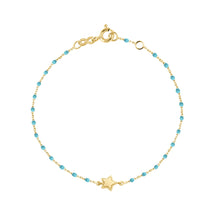 Gigi Clozeau - Mini Gigi Star Turquoise bracelet, Yellow Gold, 6.7"
