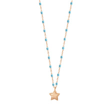 Gigi Clozeau - Mini Gigi Star Turquoise necklace, Rose Gold, 15.7"