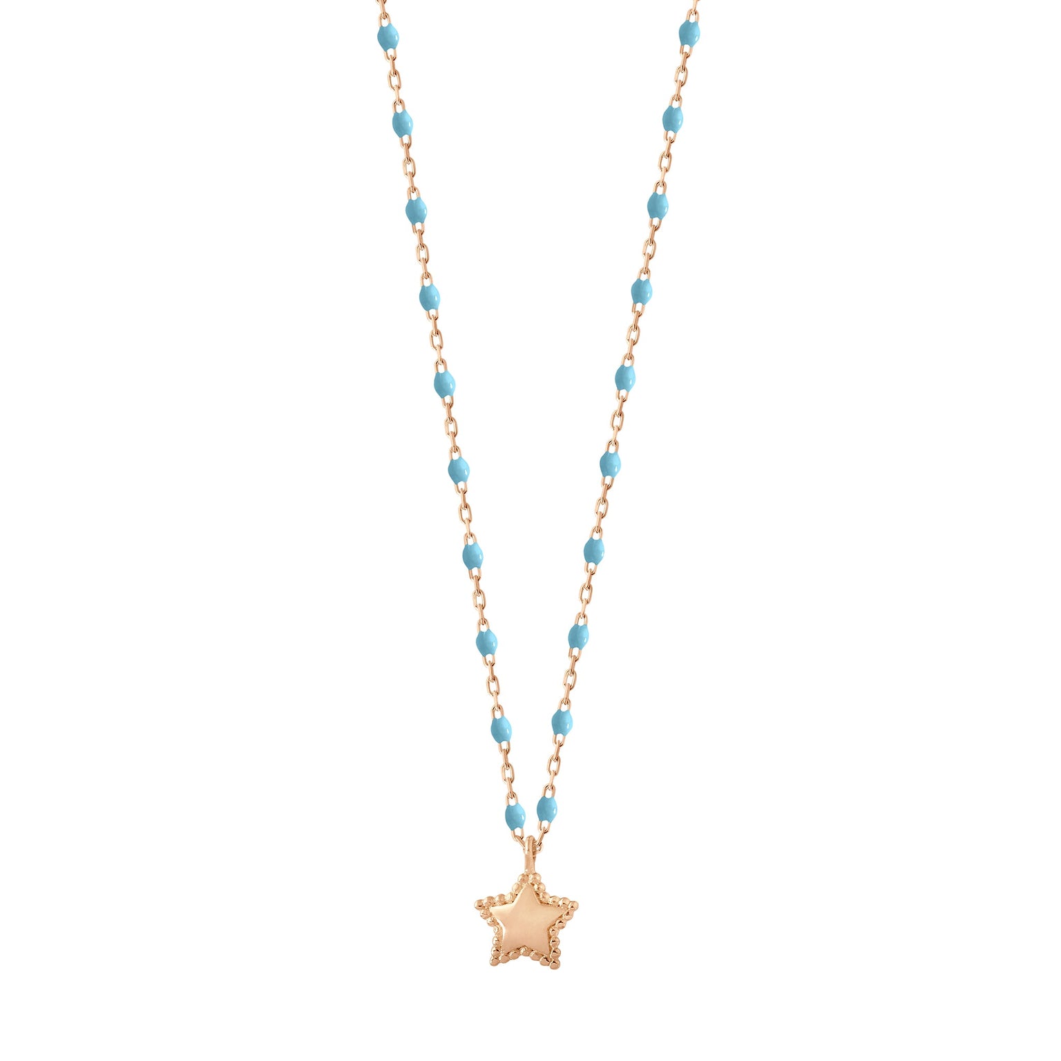Gigi Clozeau - Mini Gigi Star Turquoise necklace, Rose Gold, 15.7"