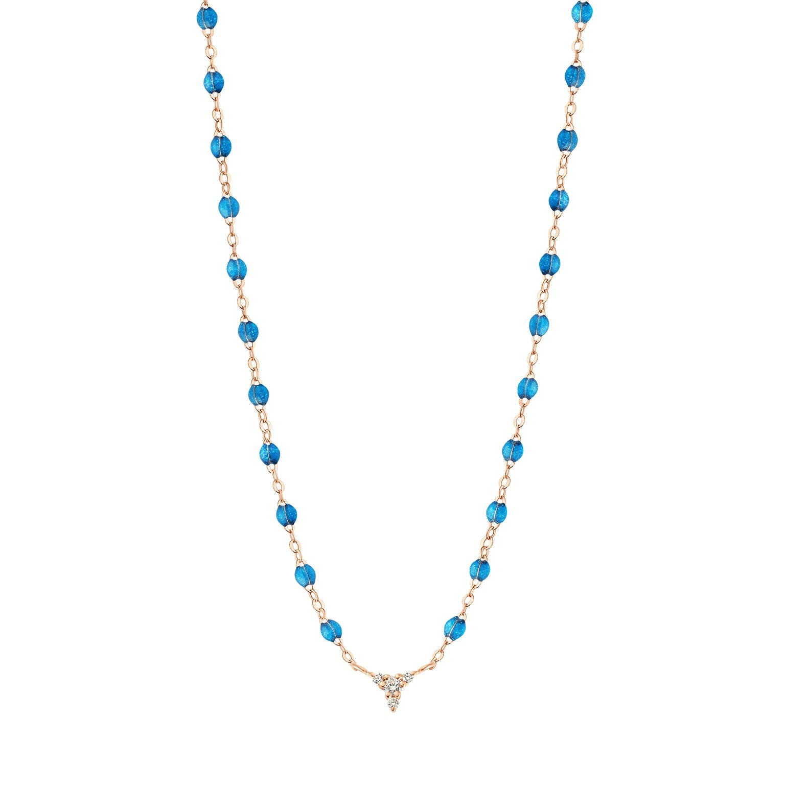 Gigi Clozeau - Petite Kosmos Azur Necklace, Rose Gold, 16.5"