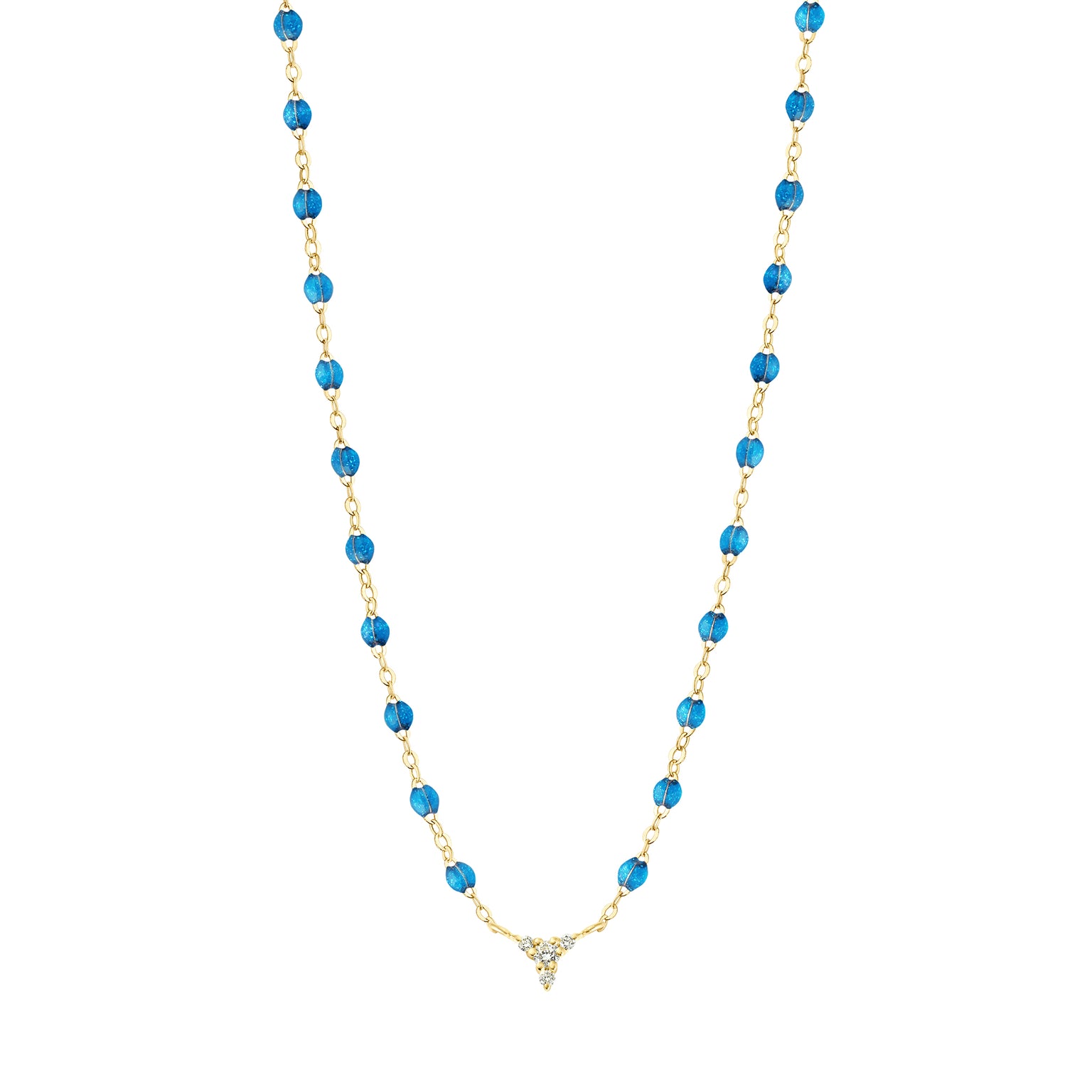 Gigi Clozeau - Petite Kosmos Azur Necklace, Yellow Gold, 16.5"