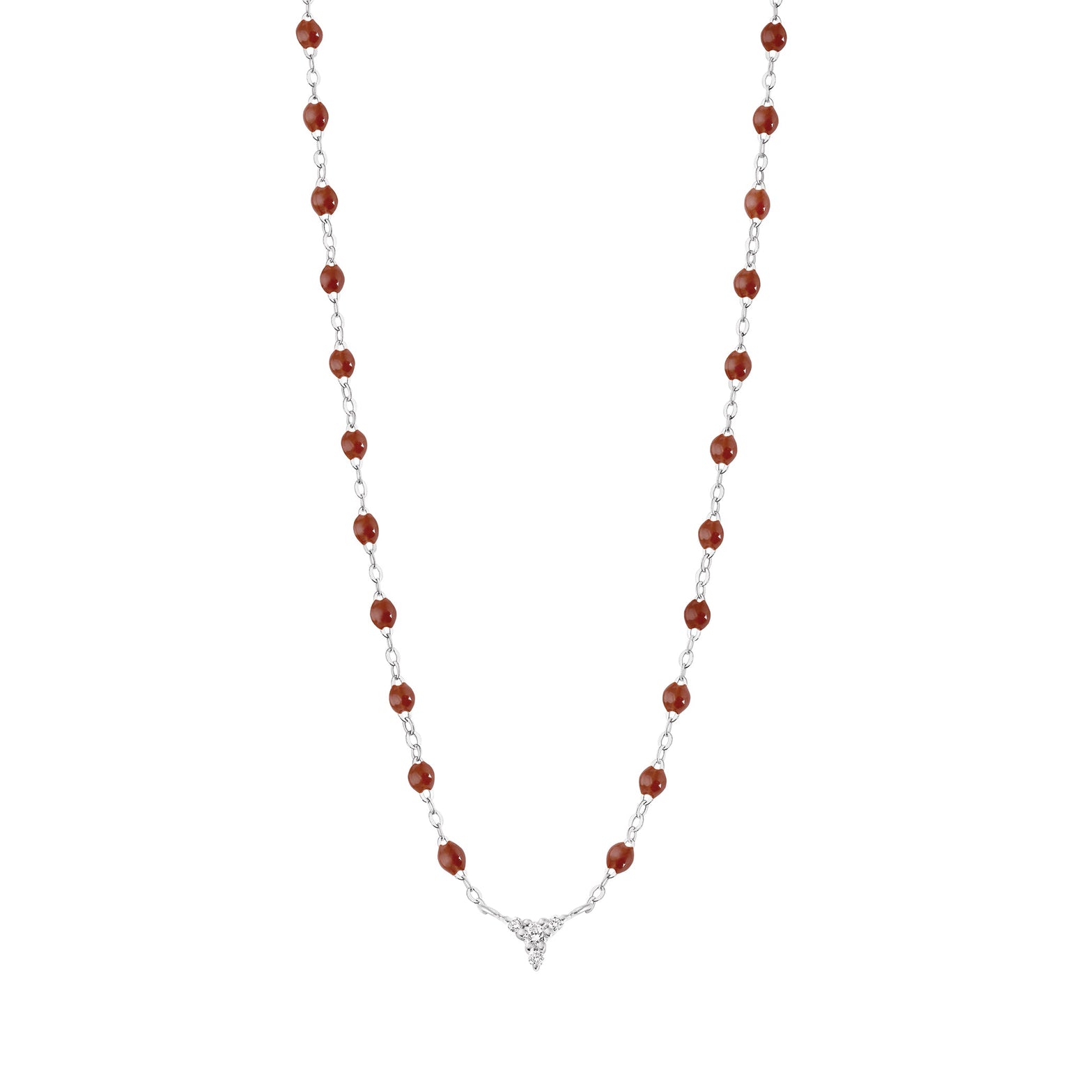 Gigi Clozeau - Petite Kosmos Moka Necklace, White Gold, 16.5"