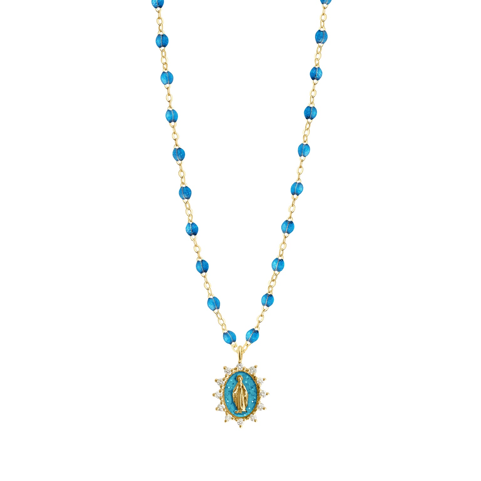 Gigi Clozeau - Petite Madone Supreme Azur Diamond Necklace, Yellow Gold, 16.5"