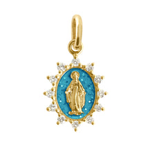 Gigi Clozeau - Petite Madone Supreme Azur Resin Diamond Pendant, Yellow Gold