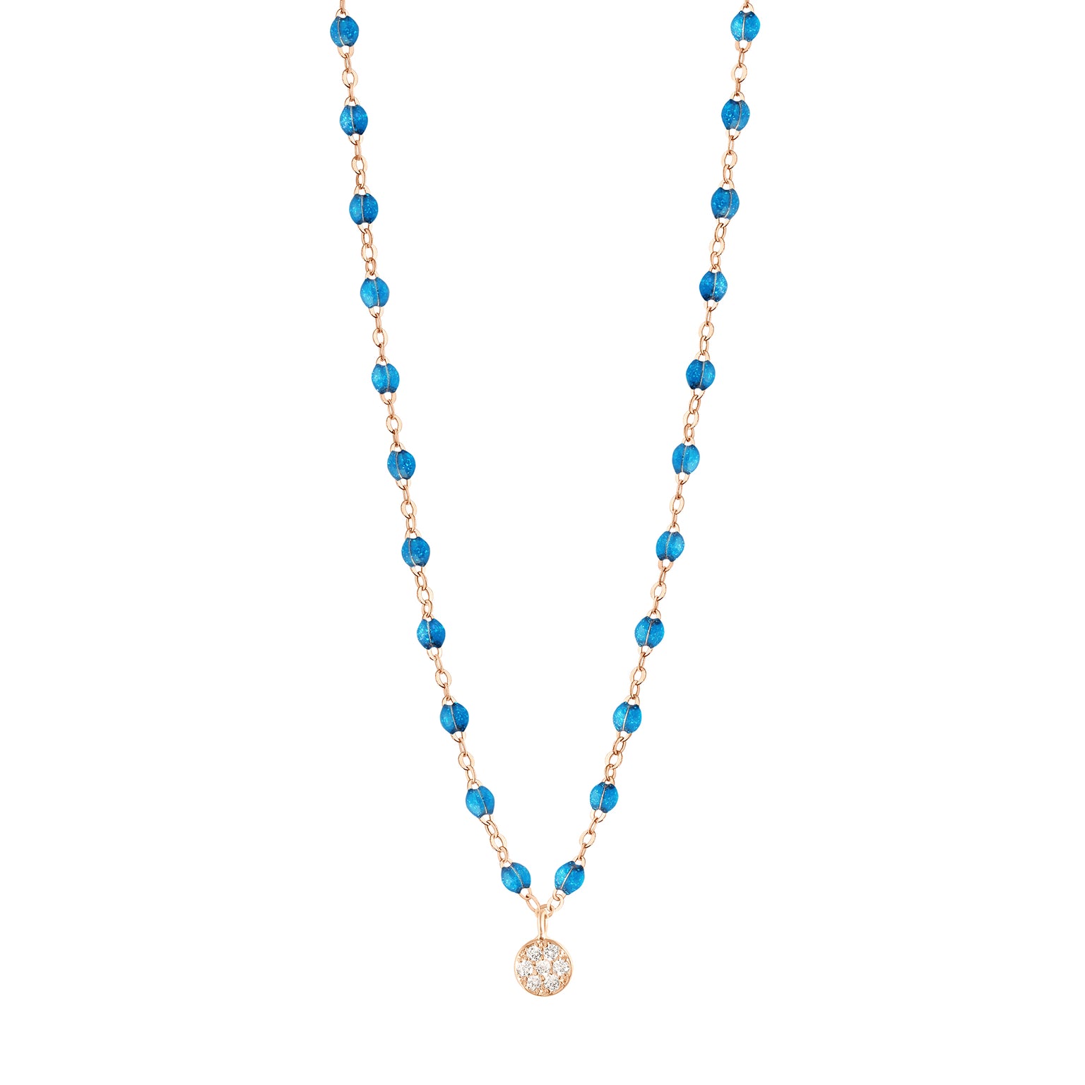 Gigi Clozeau - Puce Classic Gigi Azur Diamond Necklace, Rose Gold, 16.5"